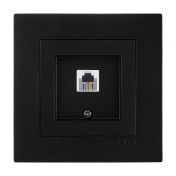 Slika EXEN Karell telefonska priključnica 1xRJ45 Cat3 UTP 200-141403-250 metalik crna